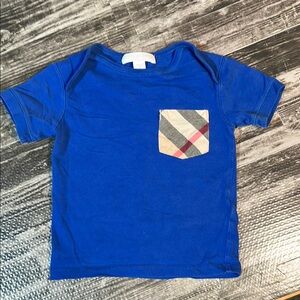 Burberry Check Pocket Tee in Royal Blue